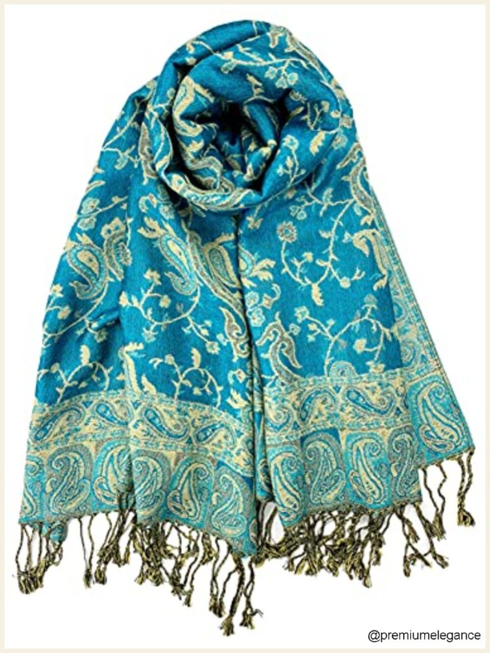 Women's Pashmina Shawl Wrap Silk Blend Fringes Ethnic Paisley Scarf
